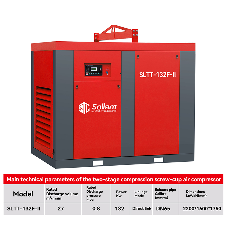 High-capacity screw air compressor for concrete