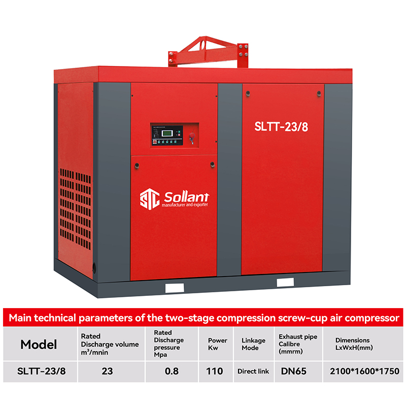 Rotary screw air compressor for concrete