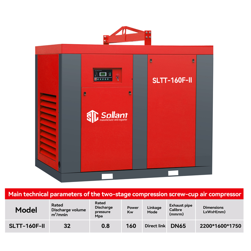 Screw compressor for tunneling equipment