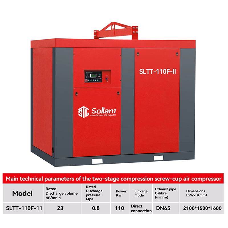 Twin screw air compressor for concrete