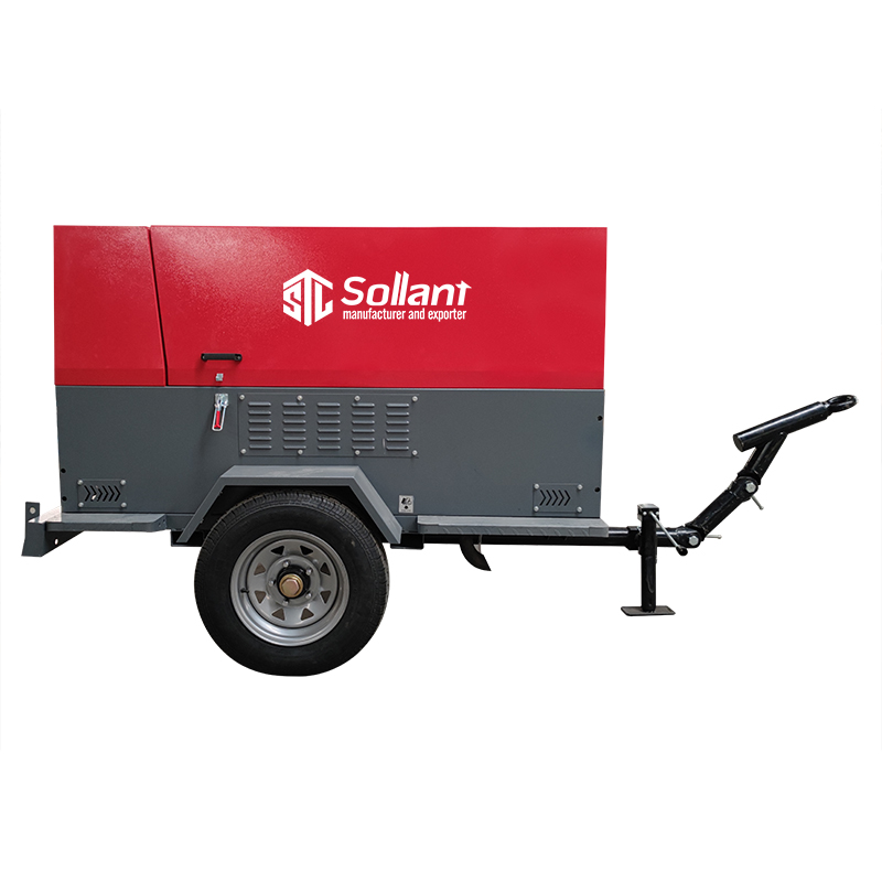 Mobile diesel air compressor