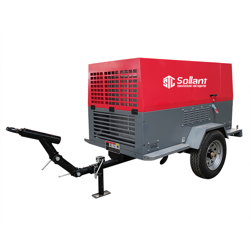 Mobile diesel air compressor