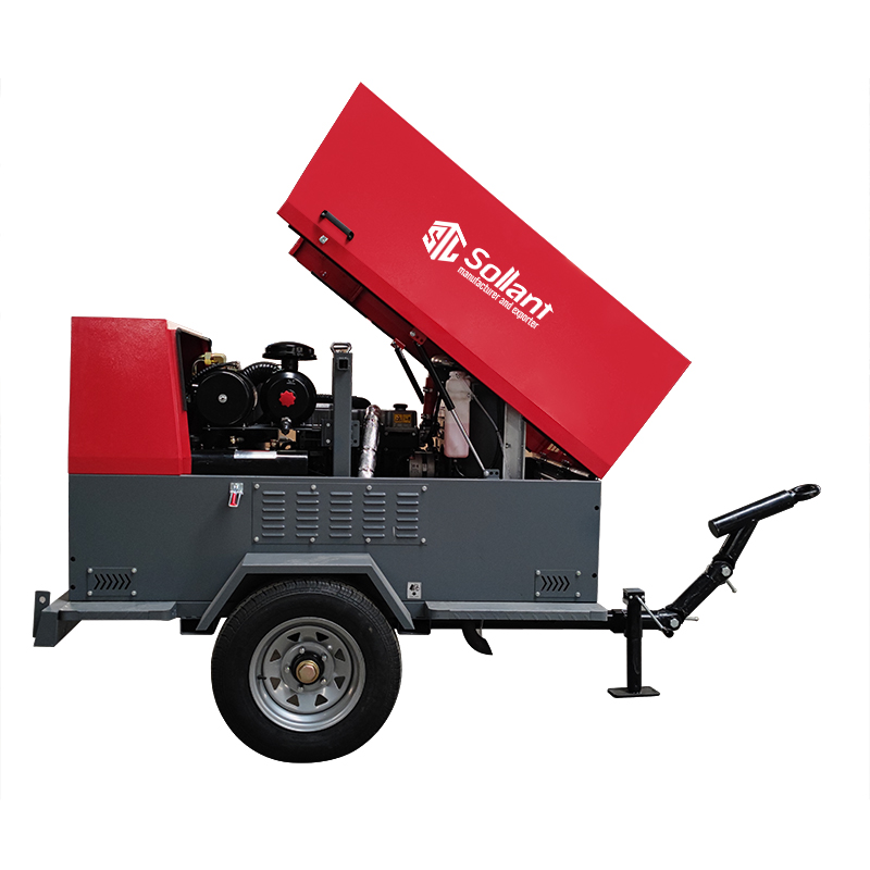 Mobile diesel air compressor