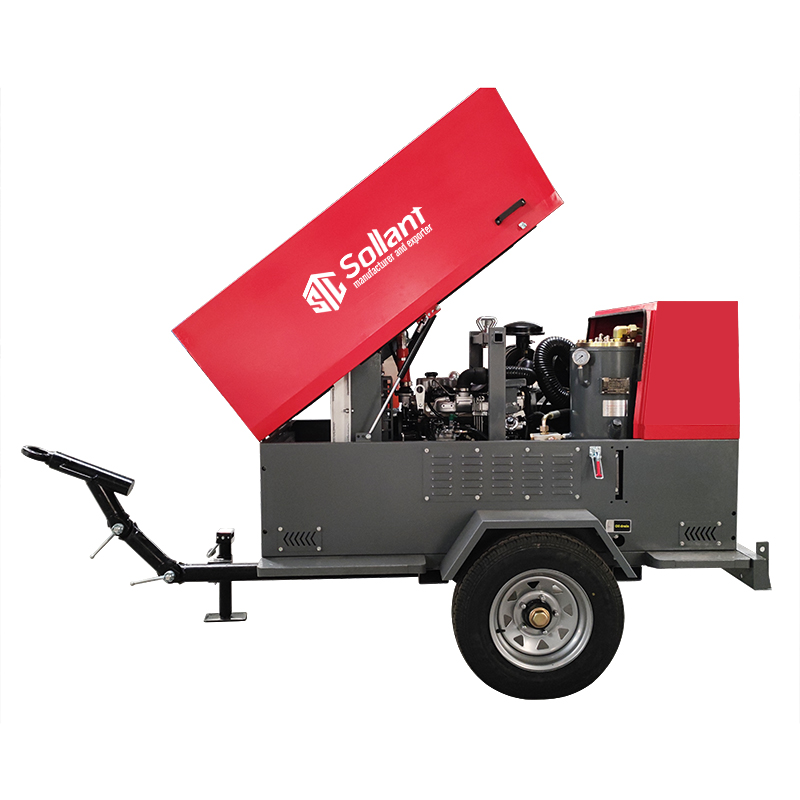 Mobile diesel air compressor